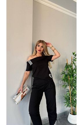 ست بالاتنه و پائین تنه مشکی زنانه بافتنی Bella Belluci - کد 925863059