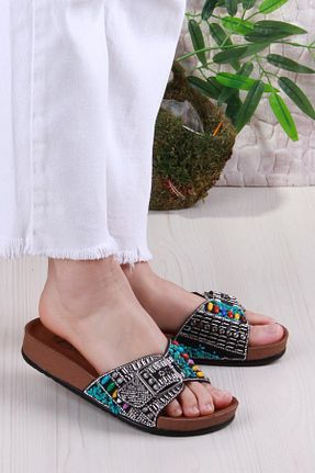 دمپائی مشکی زنانه چرم مصنوعی fort - کد 925864397