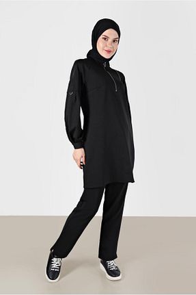 تونیک حجاب مشکی زنانه مخلوط پلی استر Alvina - کد 803518943