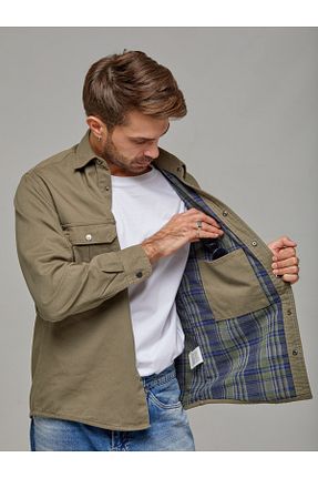 پیراهن خاکی مردانه رگولار muzzo jeans - کد 874780692
