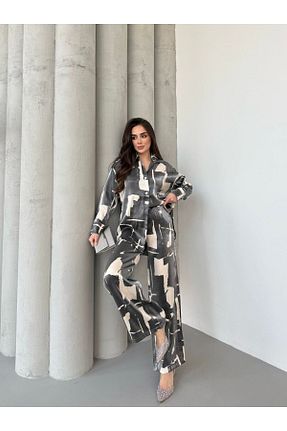 ست بالاتنه و پائین تنه طوسی زنانه بافتنی Miasista - کد 925923711