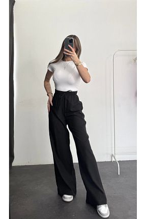 شلوار مشکی زنانه پاچه گشاد nona butik - کد 926027733