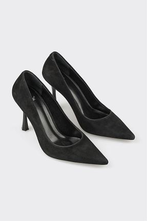 کفش پاشنه بلند کلاسیک مشکی زنانه چرم خالص Elle - کد 925927506