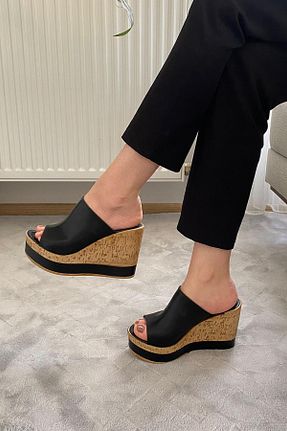 دمپائی مشکی زنانه چرم مصنوعی Preshley - کد 925937289