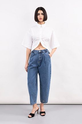 پیراهن سفید زنانه اورسایز MİİN - کد 925938782