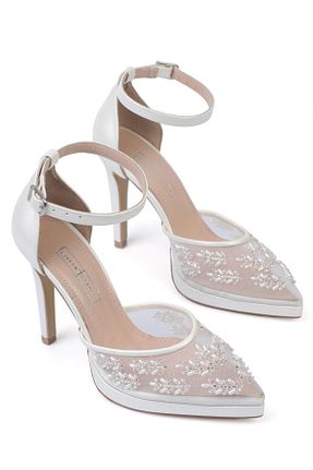 کفش مجلسی سفید زنانه پاشنه نازک KARVENSHOES - کد 925948741