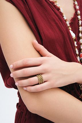 انگشتر جواهر زرد زنانه روکش طلا Mon Reve - کد 922757216