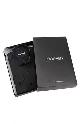 پیراهن مشکی مردانه اسلیم فیت Morven - کد 6884967
