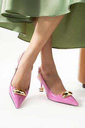 کفش استایلیتو صورتی پاشنه نازک Güllü Shoes - کد 926037245