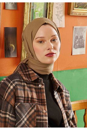شال قهوه ای زنانه پنبه ای Fresh - کد 760512524