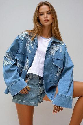 کت آبی زنانه رگولار VAGGON - کد 925952876