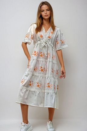 لباس سفید زنانه بافتنی VAGGON - کد 925952769