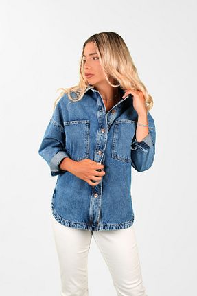 کت آبی زنانه اورسایز BALİNS - کد 332515527