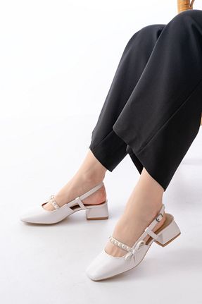 کفش پاشنه بلند کلاسیک سفید زنانه چرم مصنوعی GOFFSHOES - کد 925963594