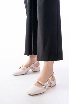 کفش پاشنه بلند کلاسیک سفید زنانه چرم مصنوعی GOFFSHOES - کد 925963594