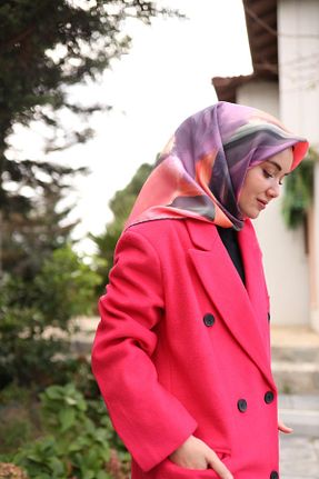 روسری بنفش İpek Tivil Silk Home - کد 872375962
