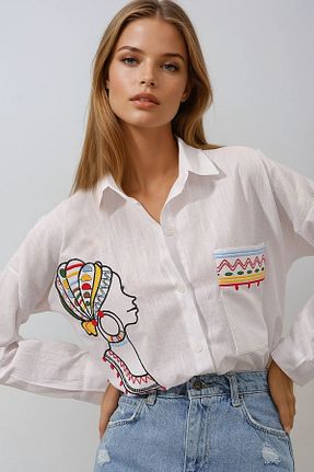 پیراهن سفید زنانه رگولار VAGGON - کد 925973994