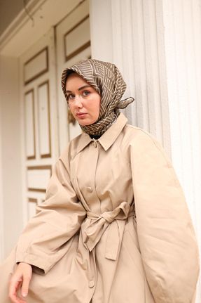 روسری خاکی İpek Tivil Silk Home - کد 872165919