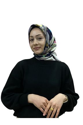 روسری رنگی کرپ ساتن ابریشم Aker - کد 925974482