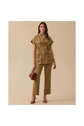 شلوار خاکی زنانه بافتنی SEÇİL - کد 925973001