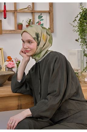 روسری سبز پلی استر Fresh - کد 834023520