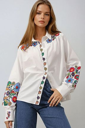 پیراهن سفید زنانه رگولار VAGGON - کد 925974383