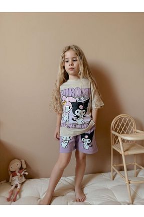 ست بالاتنه و پائین تنه بنفش بچه گانه بافت patriko tekstil - کد 926066016