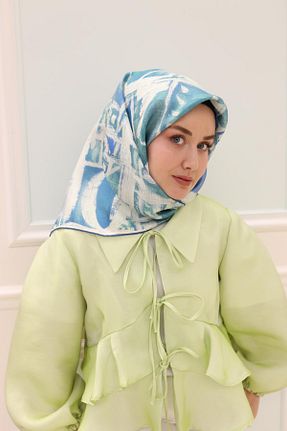 روسری آبی İpek Tivil Silk Home - کد 922683724
