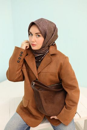 روسری قهوه ای İpek Tivil Silk Home - کد 875987434