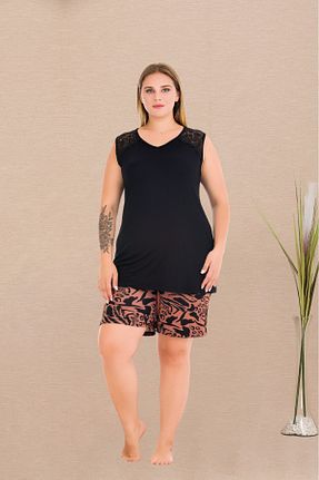 ست لباس راحتی مشکی زنانه طرح دار Lady Lingerie - کد 925978325