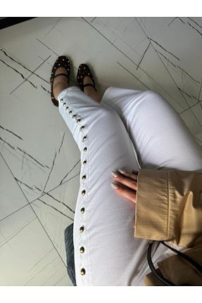 شلوار جین سفید زنانه پاچه تنگ SHELA - کد 925994048