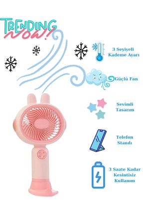 پنکه صورتی Mini Fan XİRA - کد 925396179
