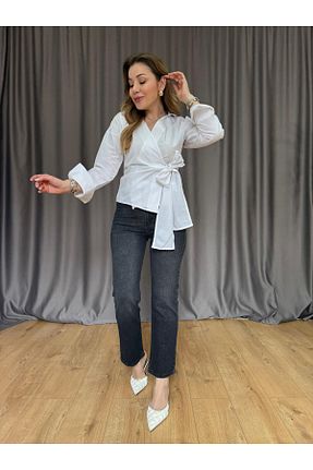 پیراهن سفید زنانه رگولار Size Özgü - کد 925994193