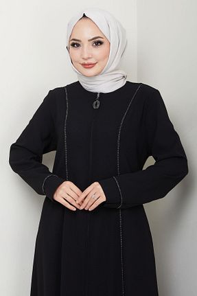 مانتو بلند حجاب مشکی زنانه hafsamina - کد 926001187