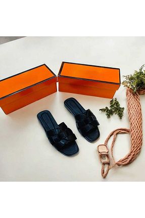 دمپائی مشکی زنانه چرم مصنوعی MARİSSA - کد 926000729