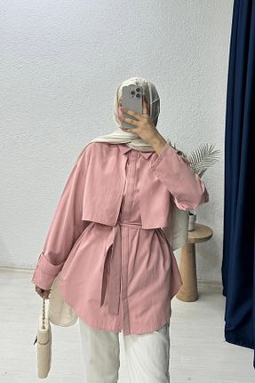 پیراهن صورتی زنانه اورسایز lurex moda - کد 925999957