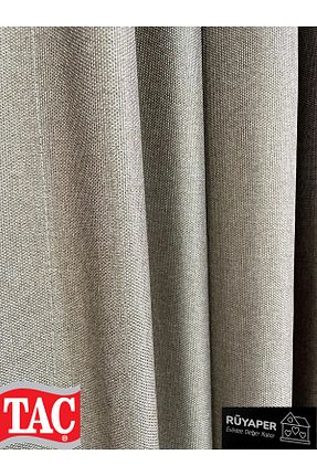 پرده زمینه قهوه ای کتان Taç - کد 926008257