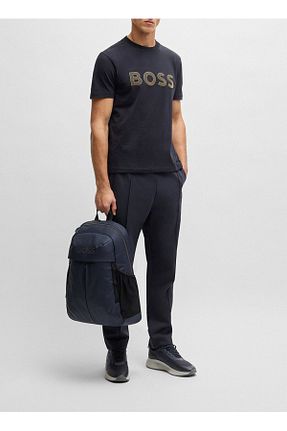 کفش اسنیکر سرمه ای مردانه بند دار BOSS - کد 926008892
