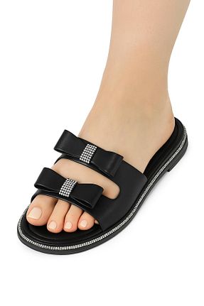 دمپائی مشکی زنانه چرم مصنوعی Pierre Cardin - کد 926042235