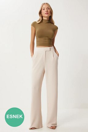 شلوار بژ زنانه پنبه ای Lovelyİstanbul - کد 833279535