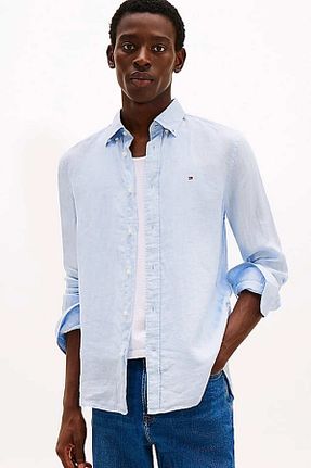 پیراهن آبی مردانه یقه پیراهنی Tommy Hilfiger - کد 926171102