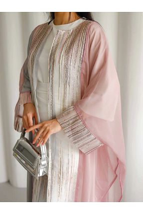 کافتان و کیمونو حجاب صورتی زنانه مخلوط ویسکون fiore fashion - کد 902969534