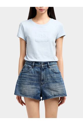 شلوارک و برمودا سرمه ای زنانه فاق بلند Armani Exchange - کد 926051180