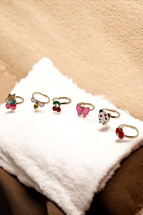 انگشتر جواهر رنگی بچه گانه فلزی MakeWell - کد 921853516