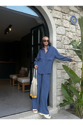 پیراهن سرمه ای زنانه اورسایز minaaise - کد 921596710