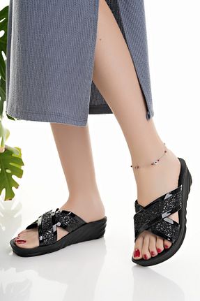دمپائی مشکی زنانه چرم مصنوعی Modafırsat - کد 926068180