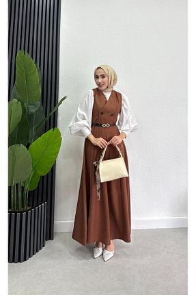 لباس حجاب قهوه ای زنانه Jile BRN IŞIK TESETTÜR - کد 926082116