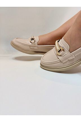 کفش لوفر بژ زنانه چرم مصنوعی AHOORA SHOE - کد 901389629