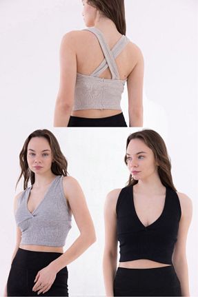بلوز طوسی زنانه ساده KHAB PREMİUM - کد 926118225