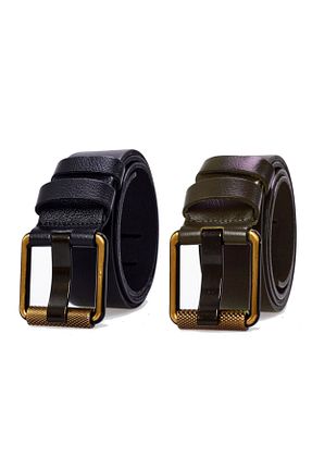 کمربند رنگی مردانه چرم خالص derikem - کد 899782762